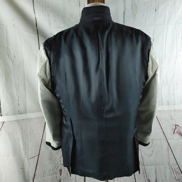 Jones New York 46R Wool 3 Button Charcoal Striped 2pc Suit 36x25 Pleated - Picture 11 of 16